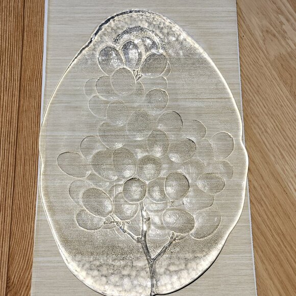 Vintage Kosta Boda grapes "Kosgrap" Crystal Glass Platter Approx 12.5" - Picture 2 of 15